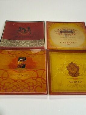 Wine Theme Glass Plates 4